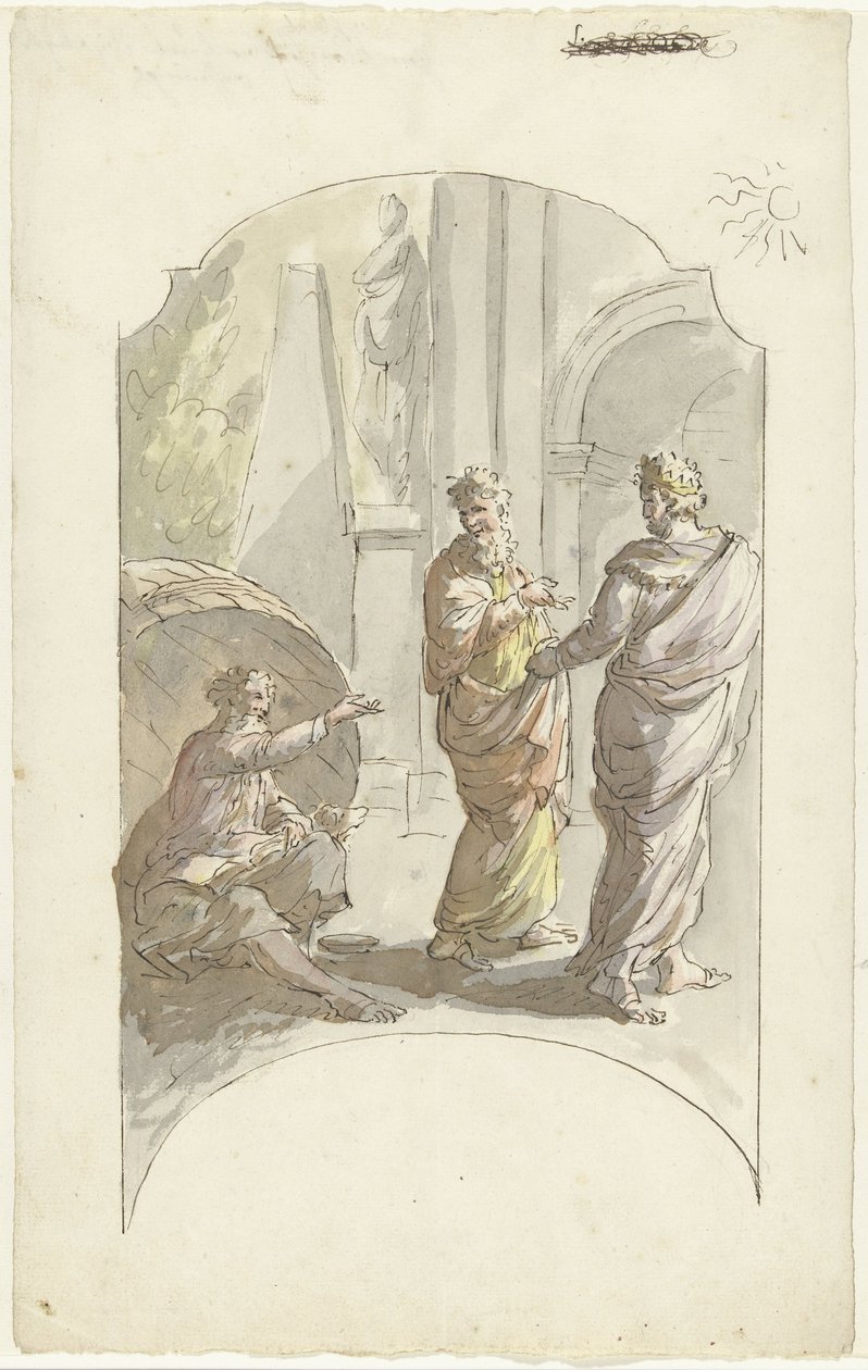 Diogenes pyytää Aleksanteria olemaan seisomasta hänen valossaan tekijältä Elias van Nijmegen