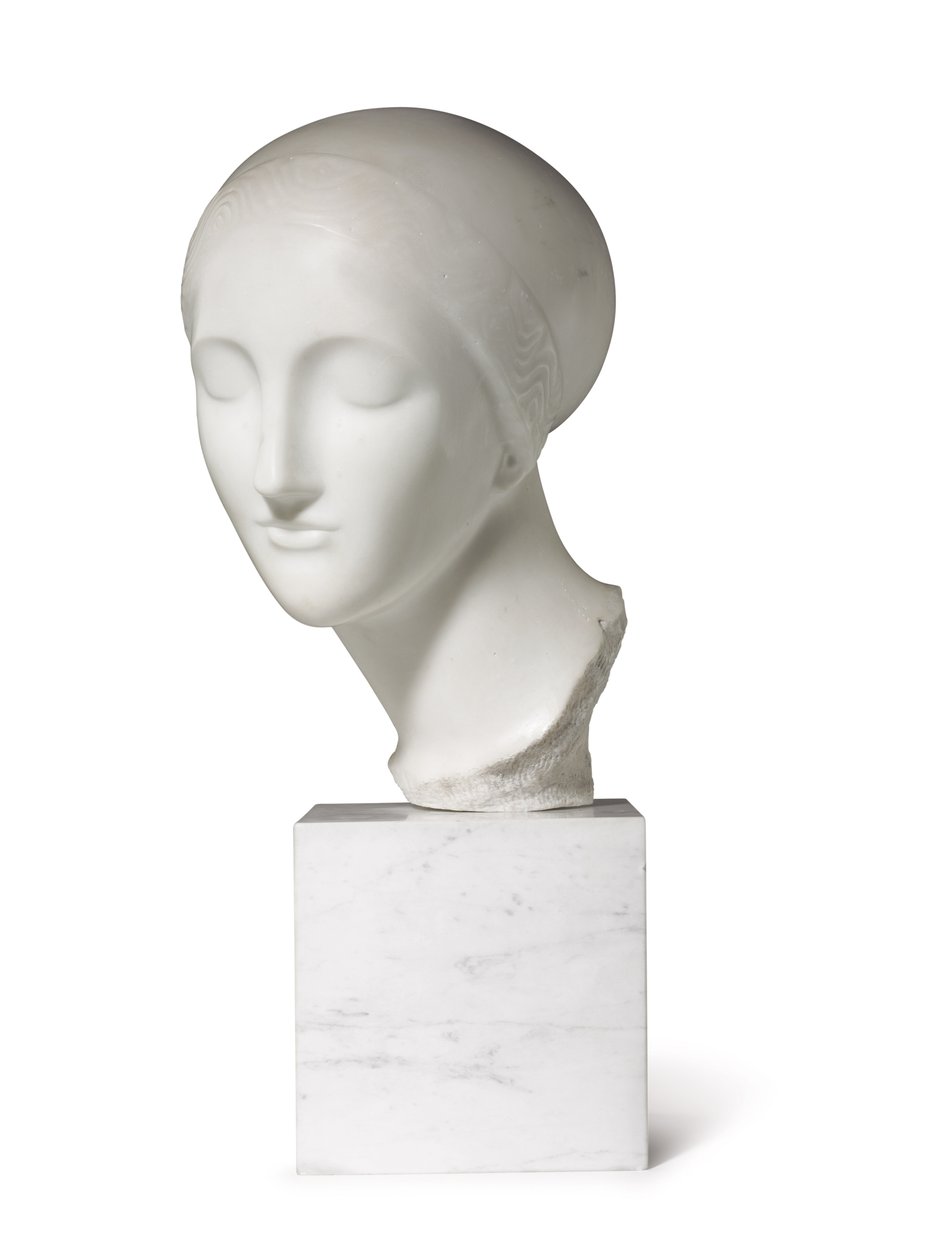 Early Ideal Head (La Mysterieuse), n. 1916-1917 (marmori) tekijältä Elie Nadelman