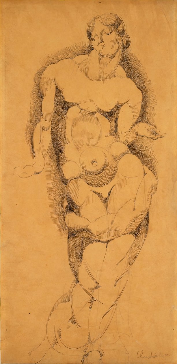 Seisova miesalaston n. 1909. tekijältä Elie Nadelman