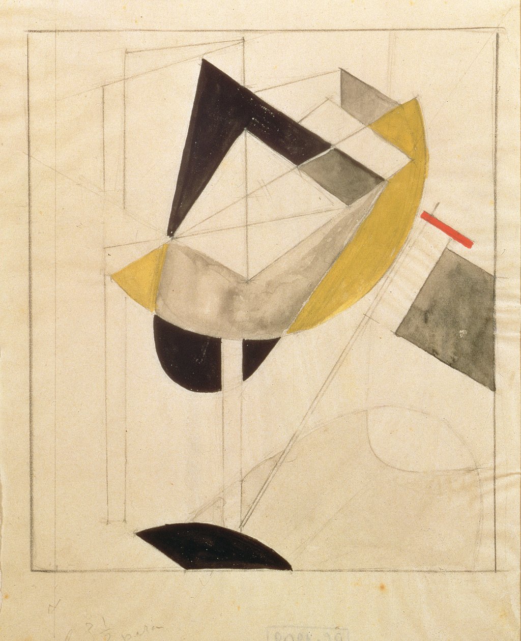 Proun 19, 1920 (kynä ja wc paperilla) tekijältä Eliezer Markowich Lissitzky