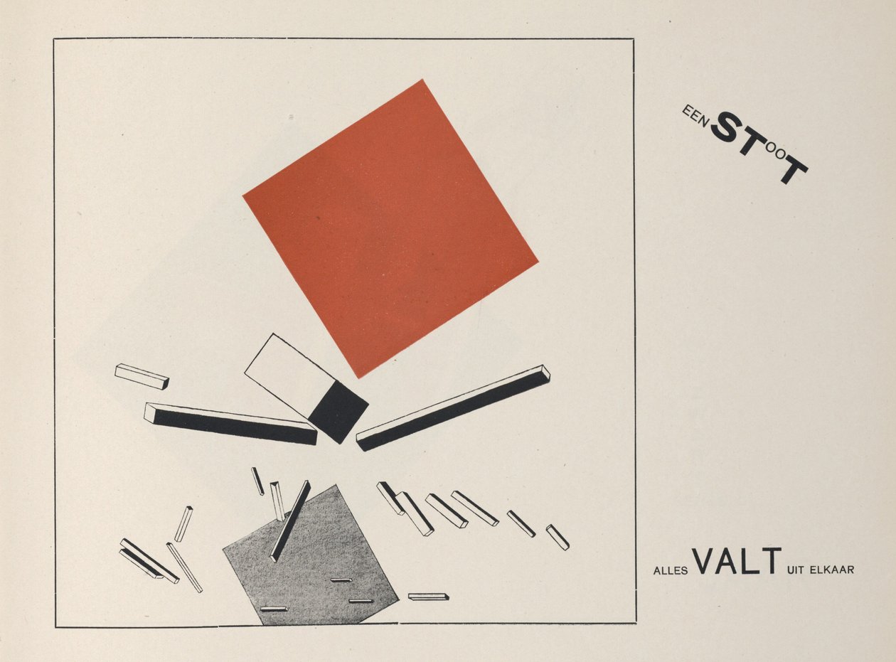 Tietoja kahdesta neliöstä, 1922. tekijältä Eliezer Markowich Lissitzky
