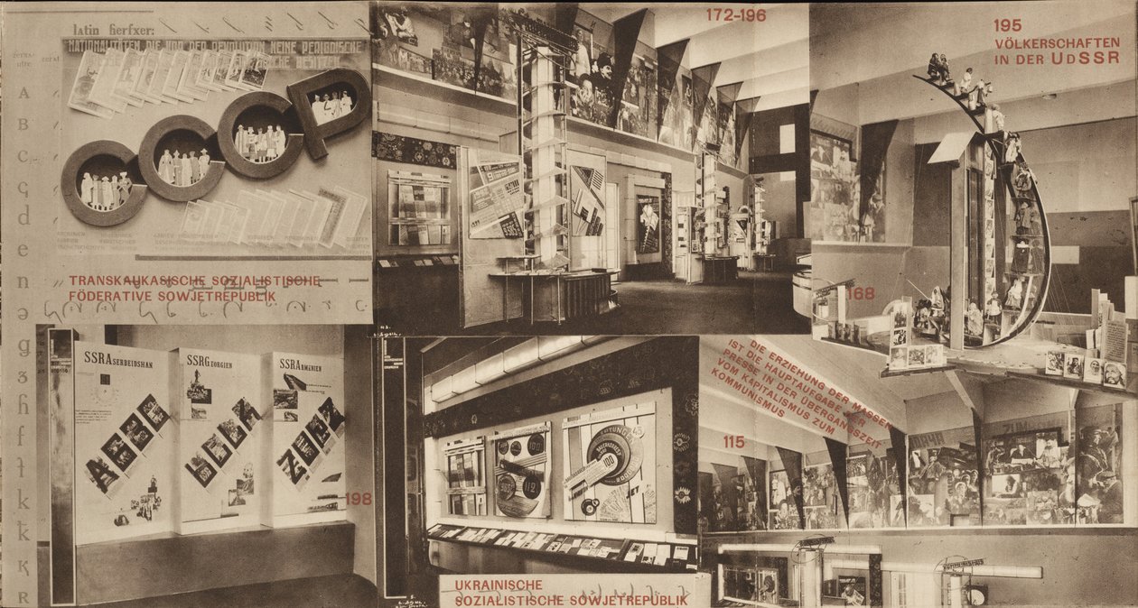 Neuvostoliitto. Neuvostoliiton paviljongin luettelo Kölnin kansainvälisessä lehdistönäyttelyssä, 1928 tekijältä Eliezer Markowich Lissitzky