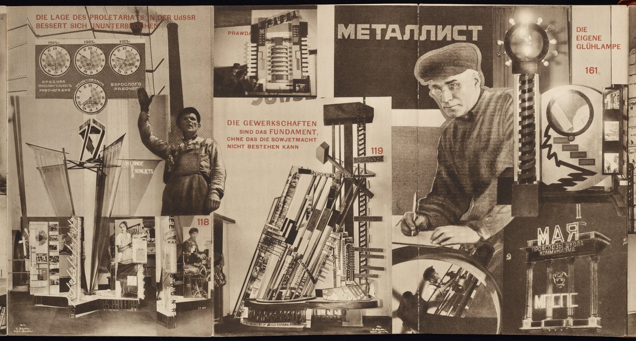 Neuvostoliitto. Neuvostoliiton paviljongin luettelo Kölnin kansainvälisessä lehdistönäyttelyssä, 1928 tekijältä Eliezer Markowich Lissitzky