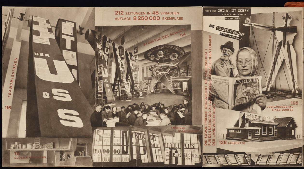 Neuvostoliitto. Neuvostoliiton paviljongin luettelo Kölnin kansainvälisessä lehdistönäyttelyssä, 1928 tekijältä Eliezer Markowich Lissitzky