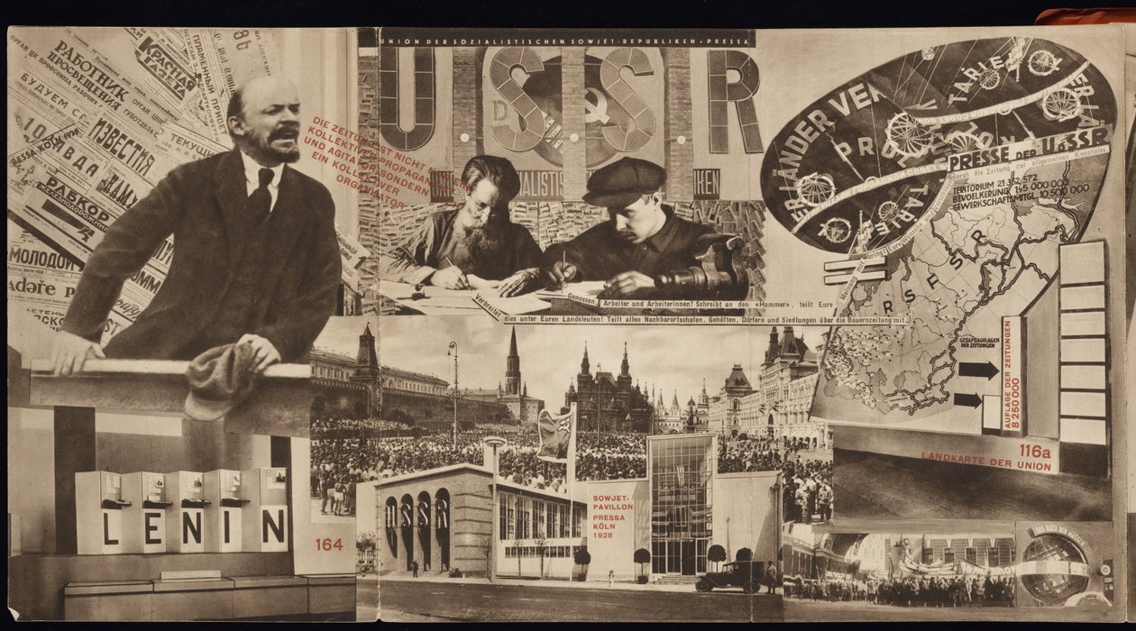 Neuvostoliitto. Neuvostoliiton paviljongin luettelo Kölnin kansainvälisessä lehdistönäyttelyssä, 1928 tekijältä Eliezer Markowich Lissitzky