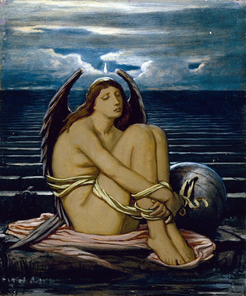 Soul in Bondage, c. 1891 (öljy pahville) tekijältä Elihu Vedder