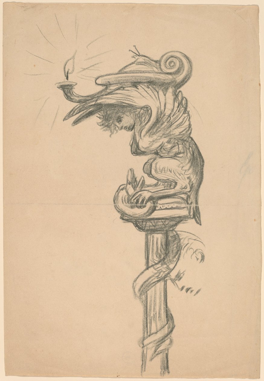Yksityiskohta Viiniköynnöksen tyttären häistä, n. 1890. tekijältä Elihu Vedder
