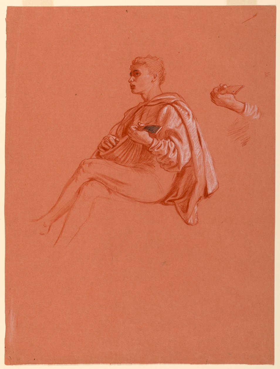 Piirros, Poika soittaa luuttua, 1871-72 tekijältä Elihu Vedder