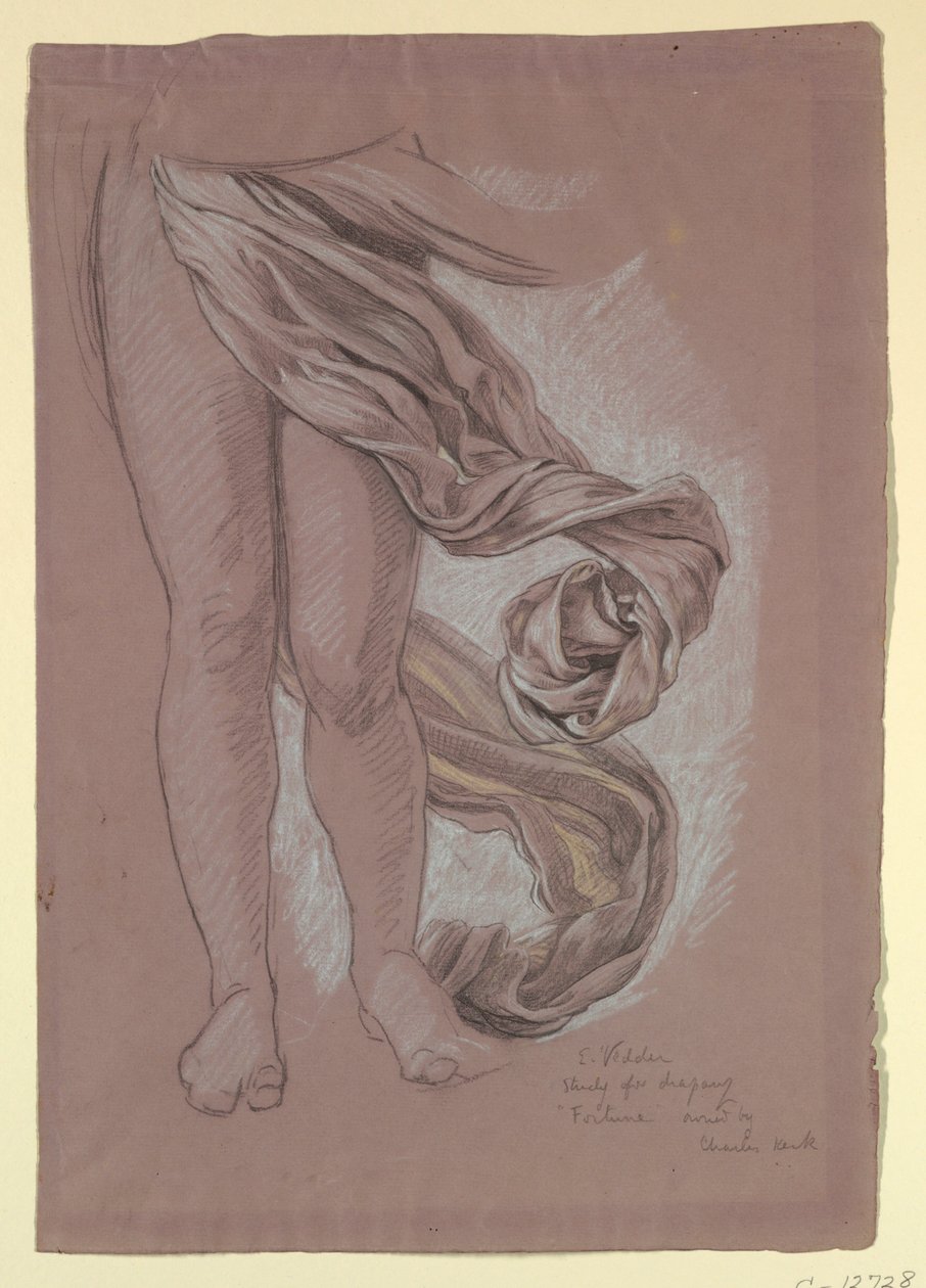 Piirustus, Fortune-kuvauksen verhouspiirros, n. 1877. tekijältä Elihu Vedder