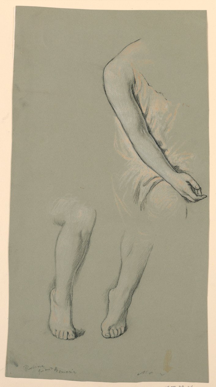 Piirustus, hahmon yksityiskohtia, n. 1885 tekijältä Elihu Vedder