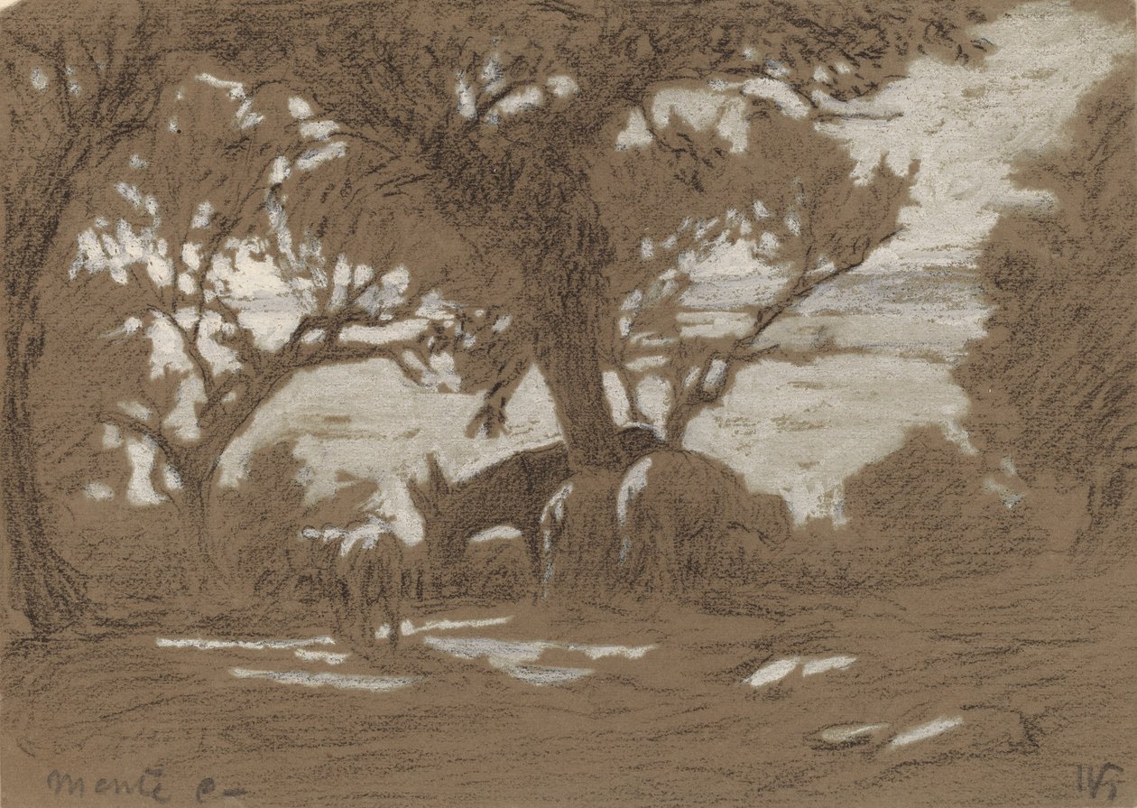 Mt. Colognola - Lampaiden laiduntaminen Trasimeno-järvellä, n. 1878. tekijältä Elihu Vedder