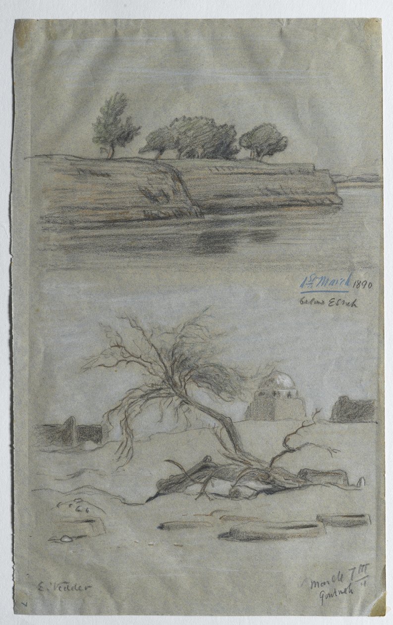 Niili, 1890 (värikynä paperille) tekijältä Elihu Vedder