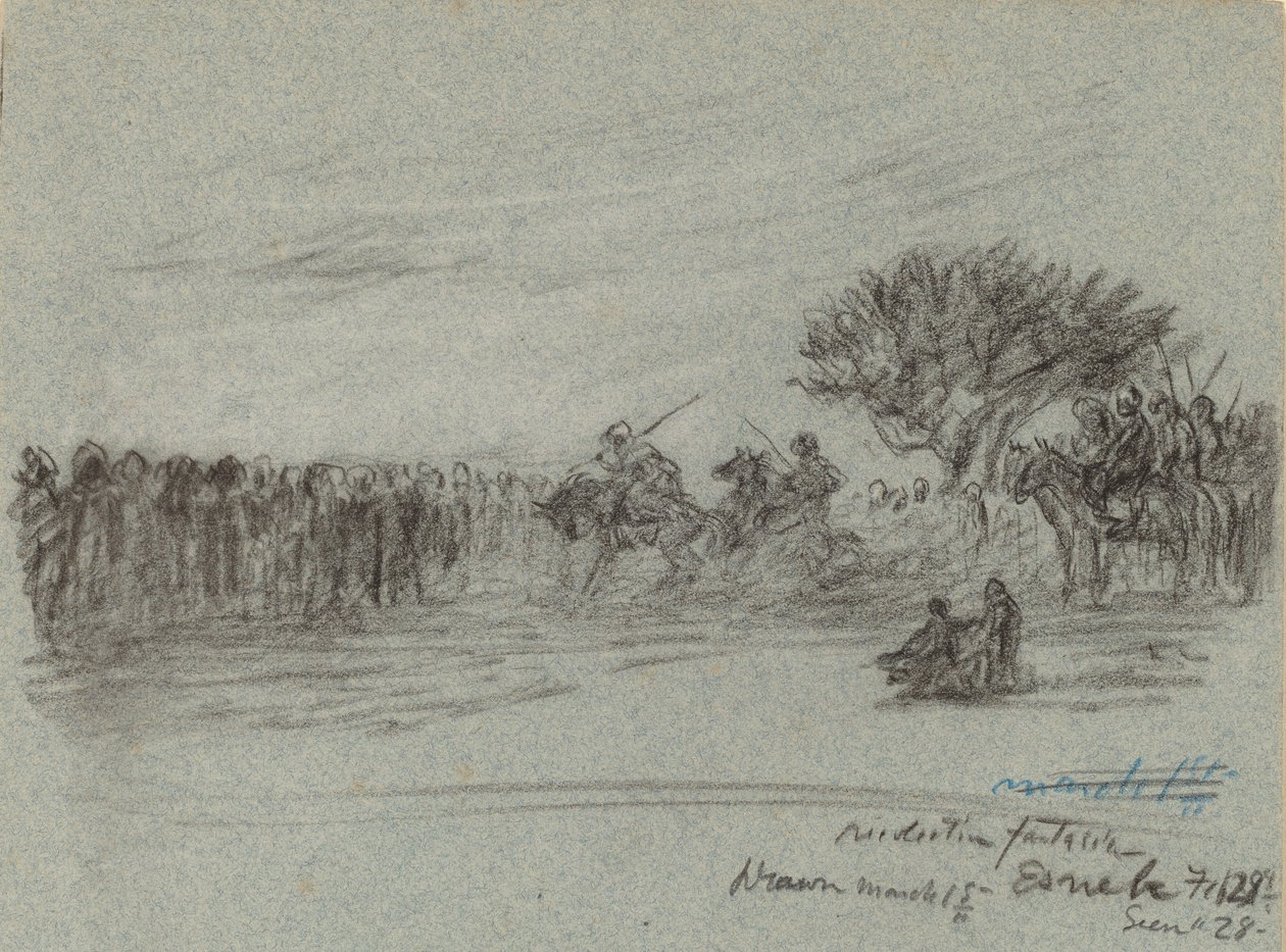 Niilin matka, Esneh, Egypti, 1890. tekijältä Elihu Vedder