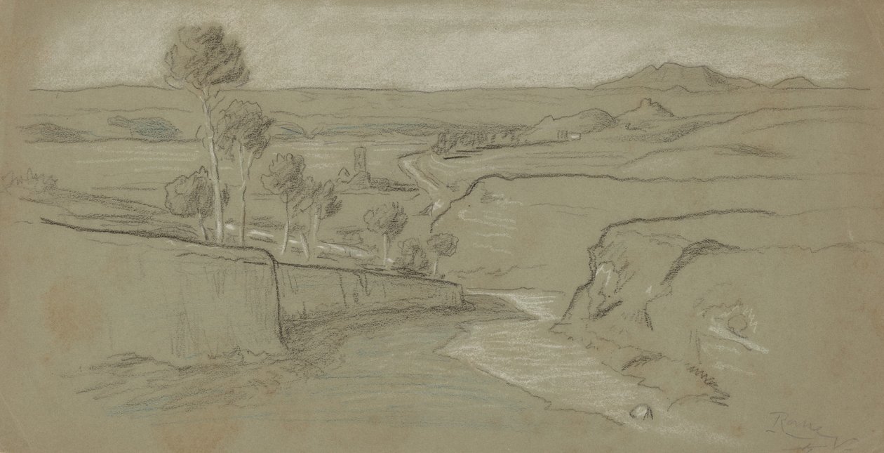 Roomalainen maisema, n. 1900. tekijältä Elihu Vedder