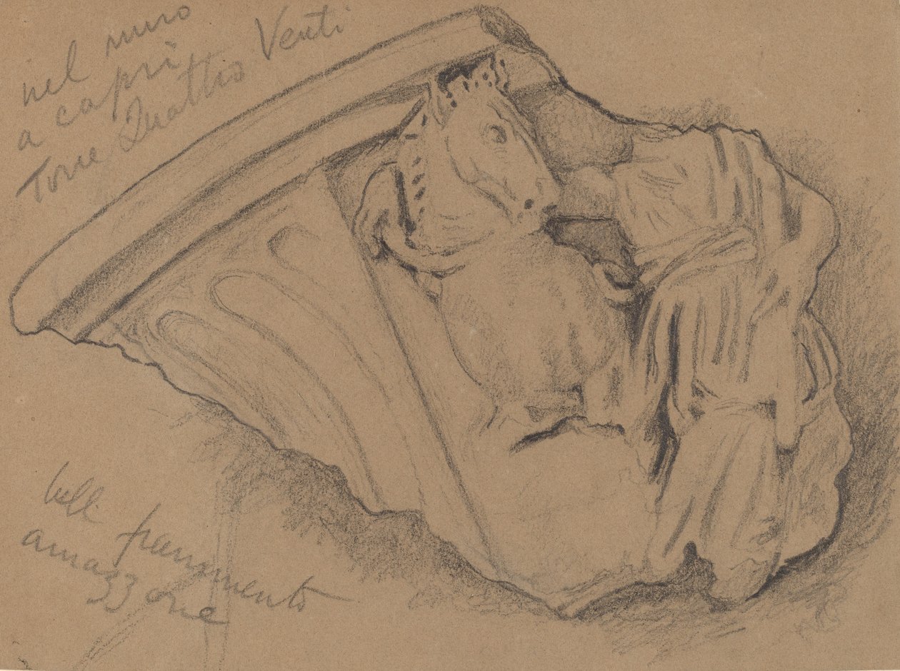 Luonnos katkelmasta Caprin seinästä, n. 1897. tekijältä Elihu Vedder
