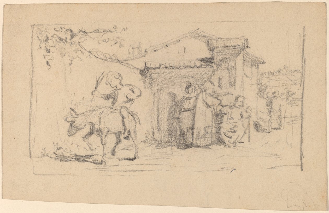 Poika ja aasi, n. 1859. tekijältä Elihu Vedder