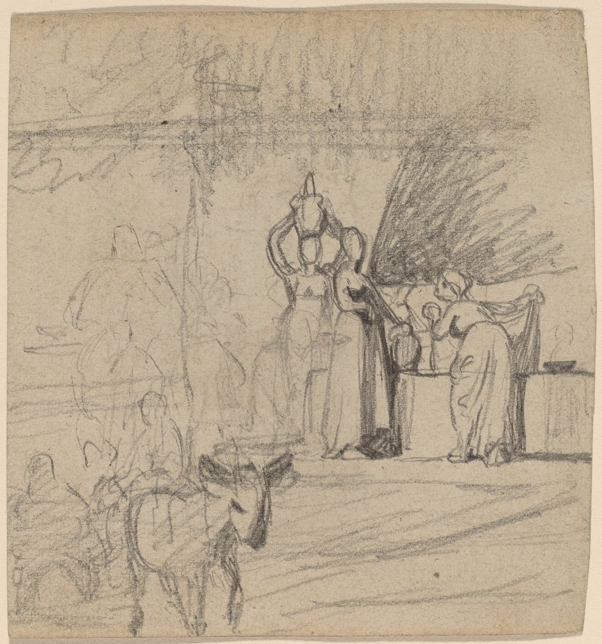 Poika ja aasi, n. 1859. tekijältä Elihu Vedder