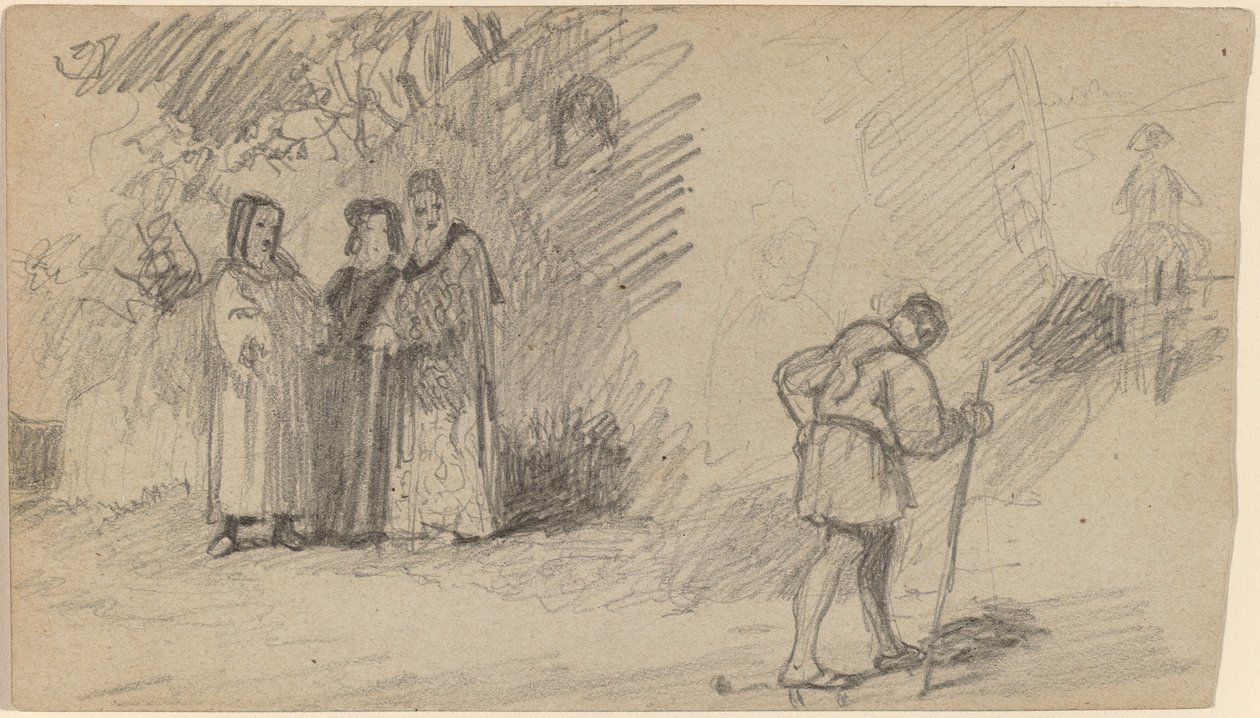 Poika ja aasi, n. 1859. tekijältä Elihu Vedder
