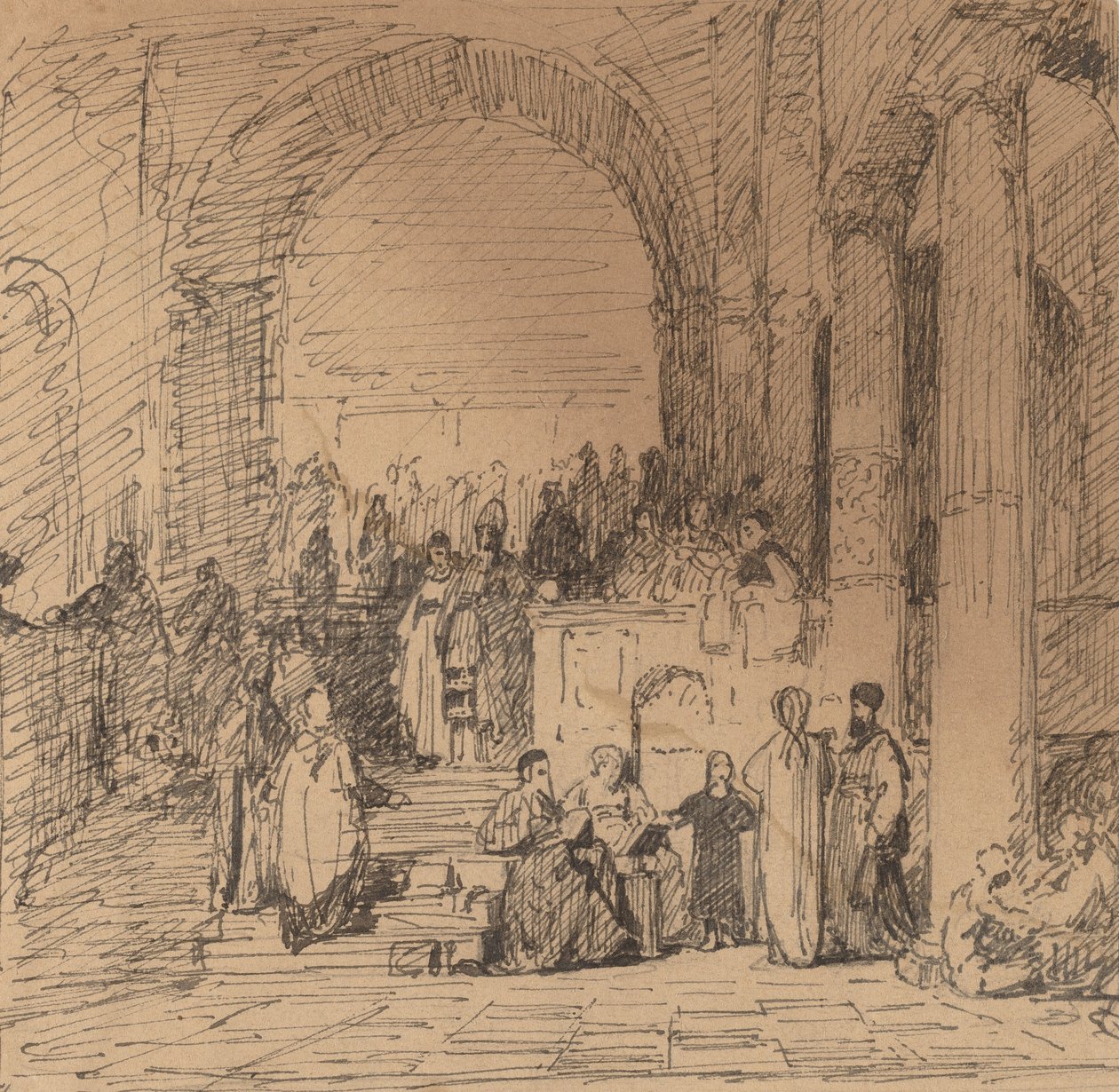 Opiskelu vanhan mestarin jälkeen, n. 1858. tekijältä Elihu Vedder