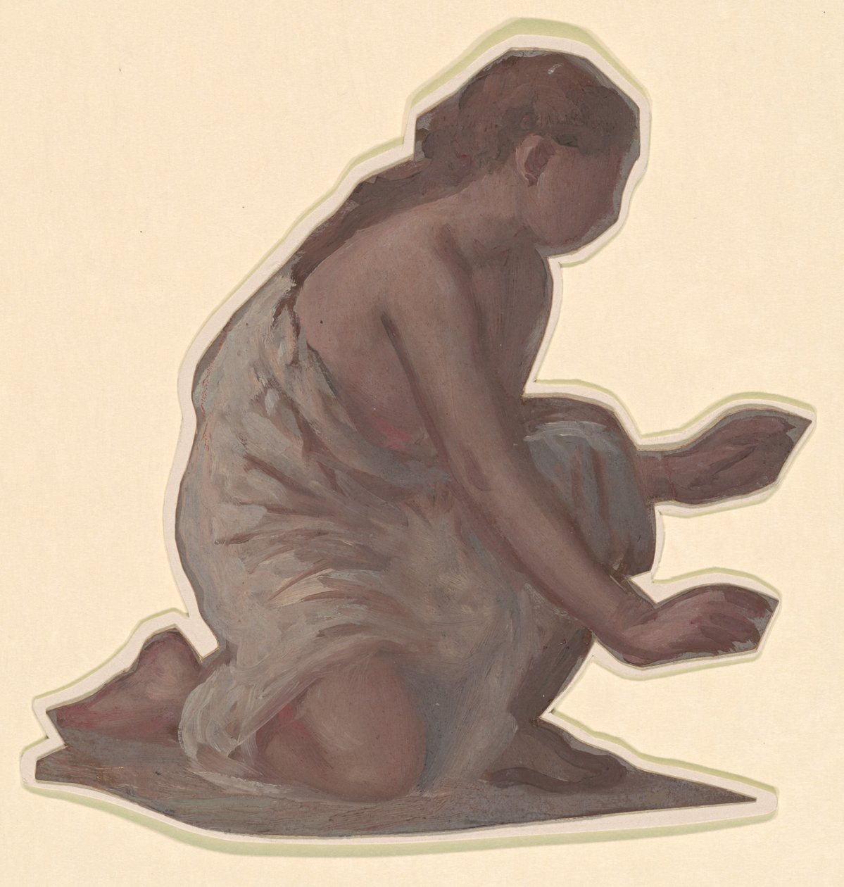 Tutkimus kreikkalaisten tyttöjen kylpemisestä, n. 1872. tekijältä Elihu Vedder