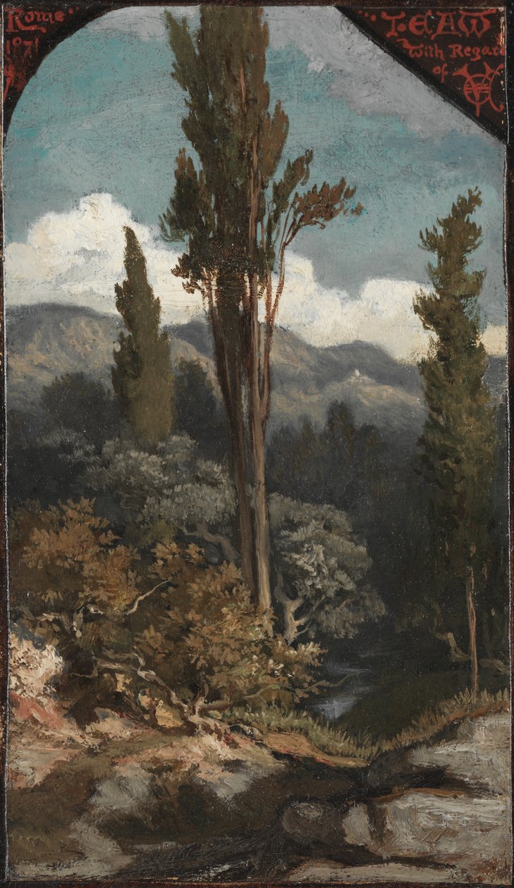 Kolme puuta: Italia, 1871. tekijältä Elihu Vedder