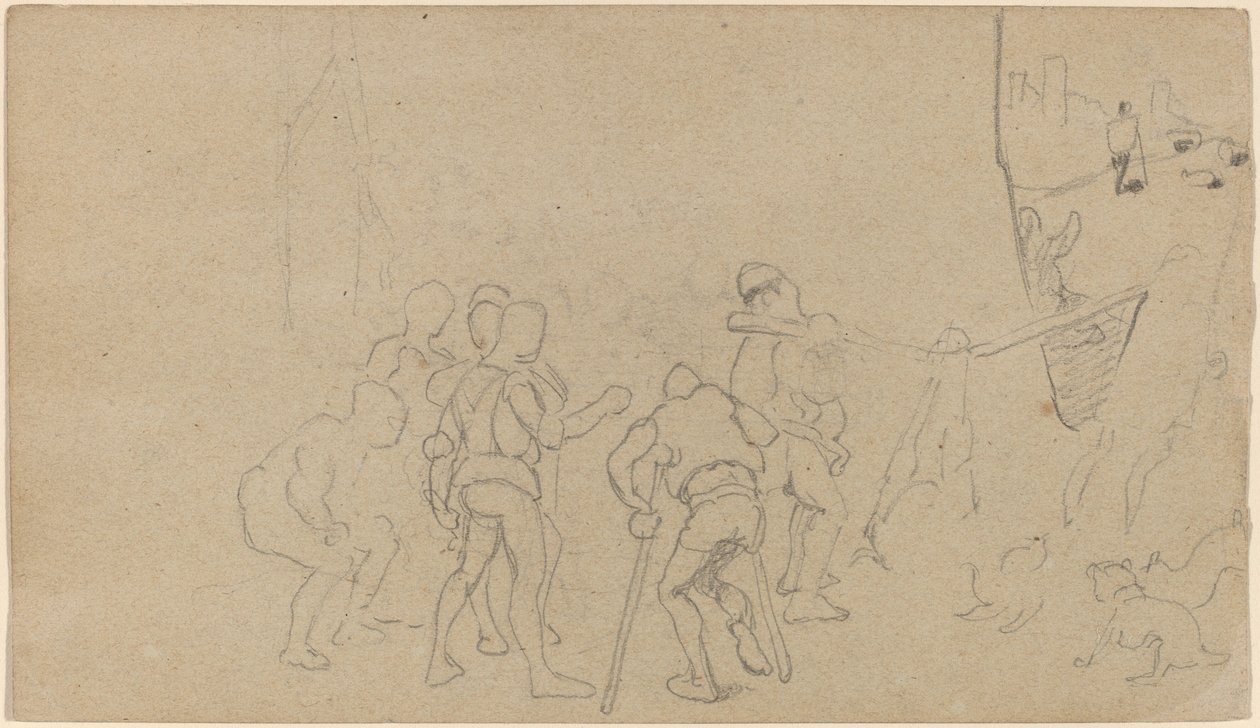 Kyläkohtaus, c. 1859. tekijältä Elihu Vedder