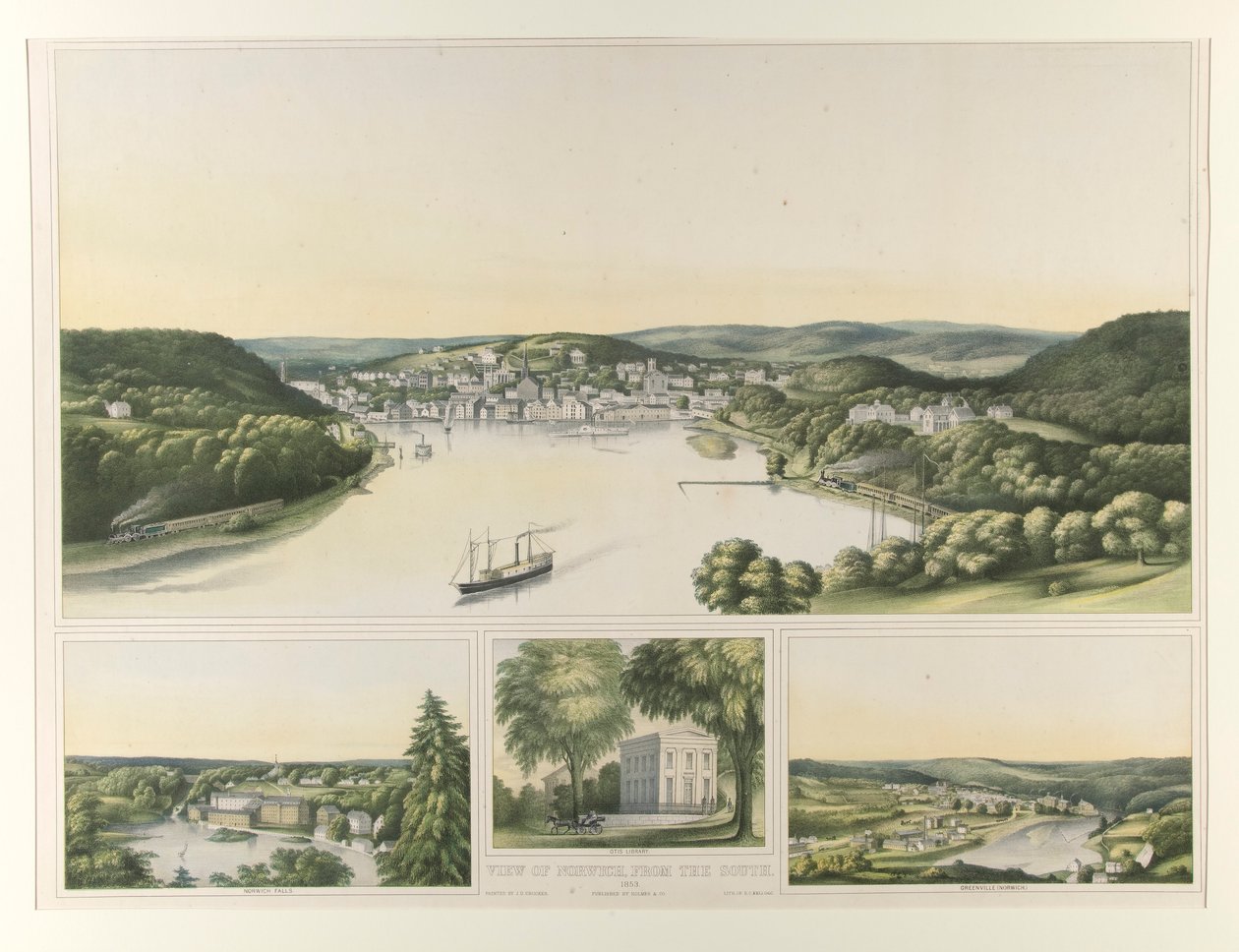 Näkymä Norwichiin, etelästä. 1853 (yhdistys) tekijältä Elijah C. Kellogg