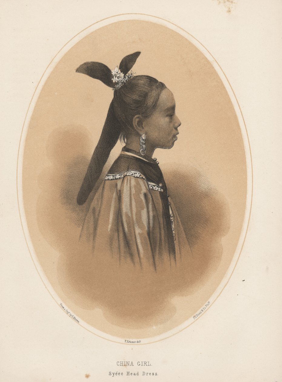 China Girl, Sycee Head Dress, 1855 tekijältä Eliphalet Brown