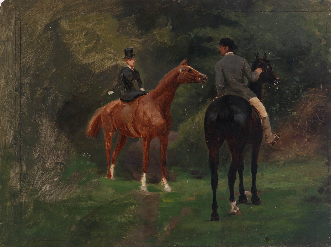 Figuurit hevosselässä, n.d. tekijältä Eliphalet Frazer Andrews
