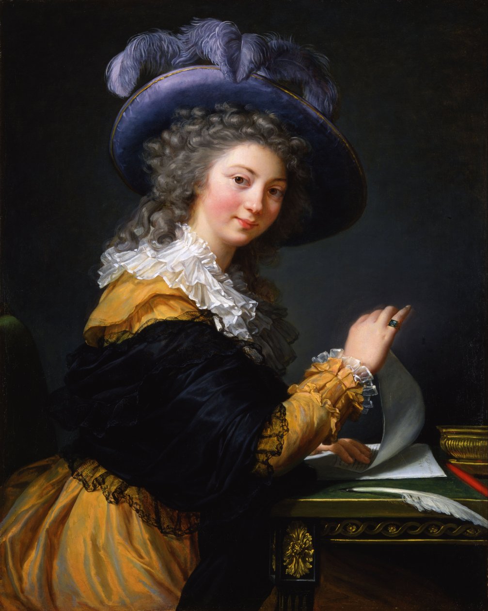 Comtesse de Cérès Entinen titteli (1963-1992)- Lady Folding a Letter tekijältä Elisabeth Louise Vigee Lebrun