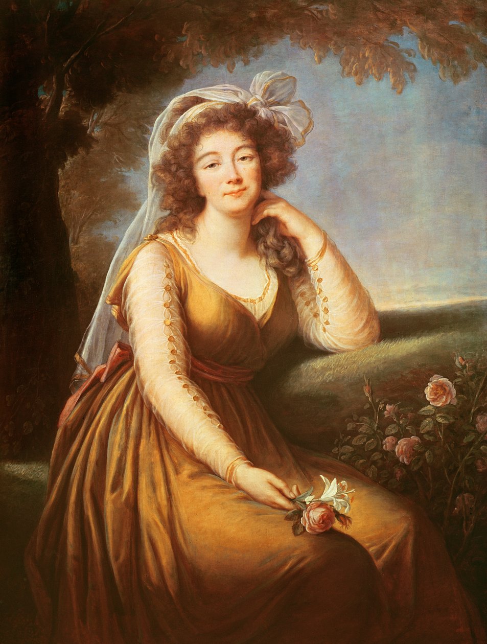 Comtesse du Barry, kädessään ruusu tekijältä Elisabeth Louise Vigee Lebrun