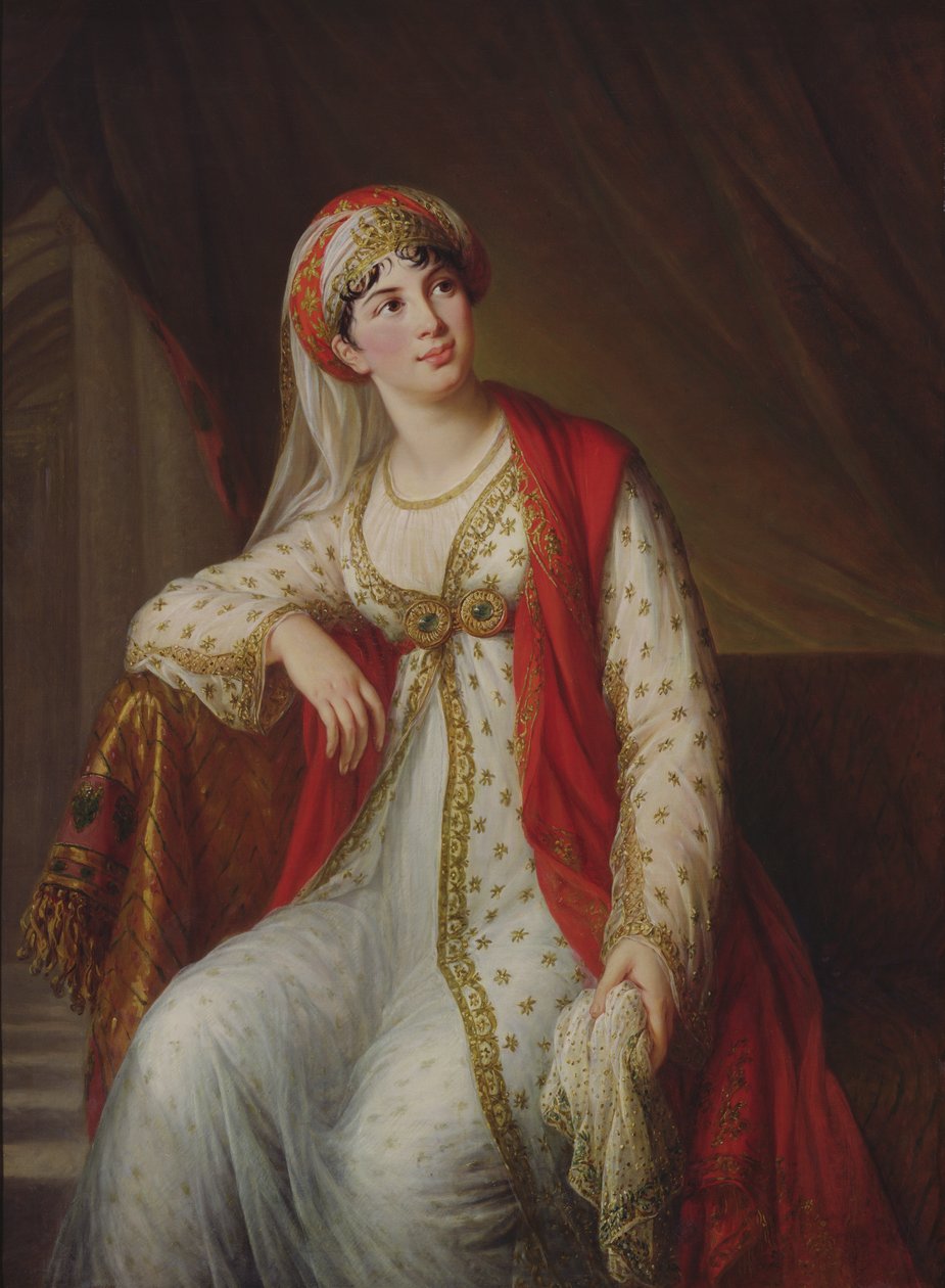Madame Giuseppina Grassini (1773-1850) Zairen roolissa, 1805 tekijältä Elisabeth Louise Vigee Lebrun
