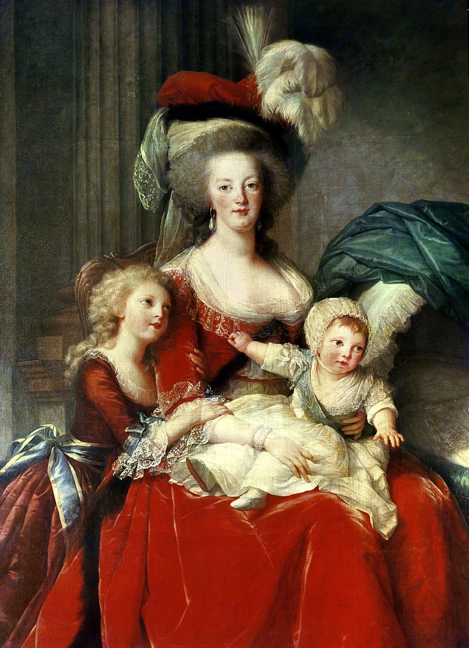 Marie-Antoinette (1755-93) ja hänen neljä lasta, 1787 (yksityiskohta 3822) tekijältä Elisabeth Louise Vigee Lebrun