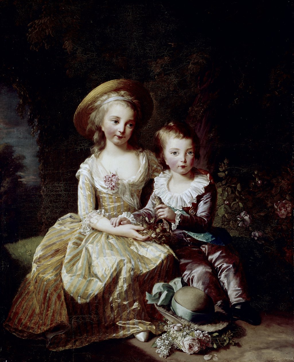 Muotokuva ranskalaisesta Marie Thérèse Charlottesta ja ranskalaisesta Delfino Louis Joseph Xavierista tekijältä Elisabeth Louise Vigee Lebrun
