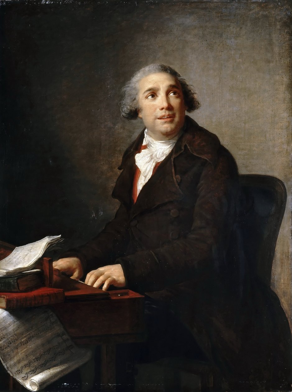 Muotokuva Giovanni Paisiellosta 1740-1816 cembalossa tekijältä Elisabeth Louise Vigee Lebrun
