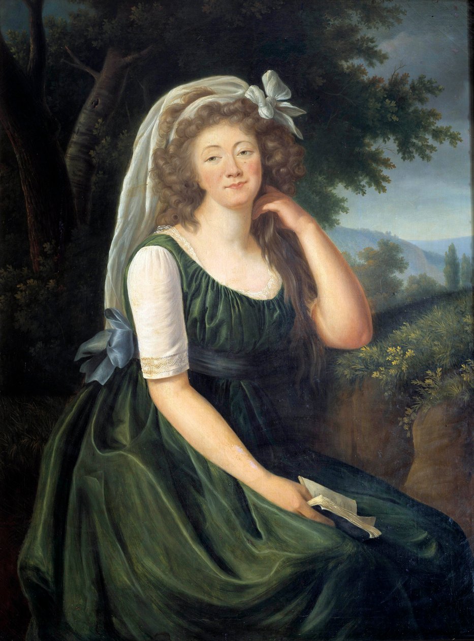 Muotokuva Jeanne Becusta, kreivitär (tai madame) du Barrysta (1743-1793), Louis XV:n kurtisaani ja rakastajatar, louveciennes 46-vuotiaana Marie Elisabeth Louise Vigee Le brunin (tai Vigee-Lebrunin tai Vigee Lebrunin) maalaus ( 1755-1842). syyskuuta 1789. tekijältä Elisabeth Louise Vigee Lebrun