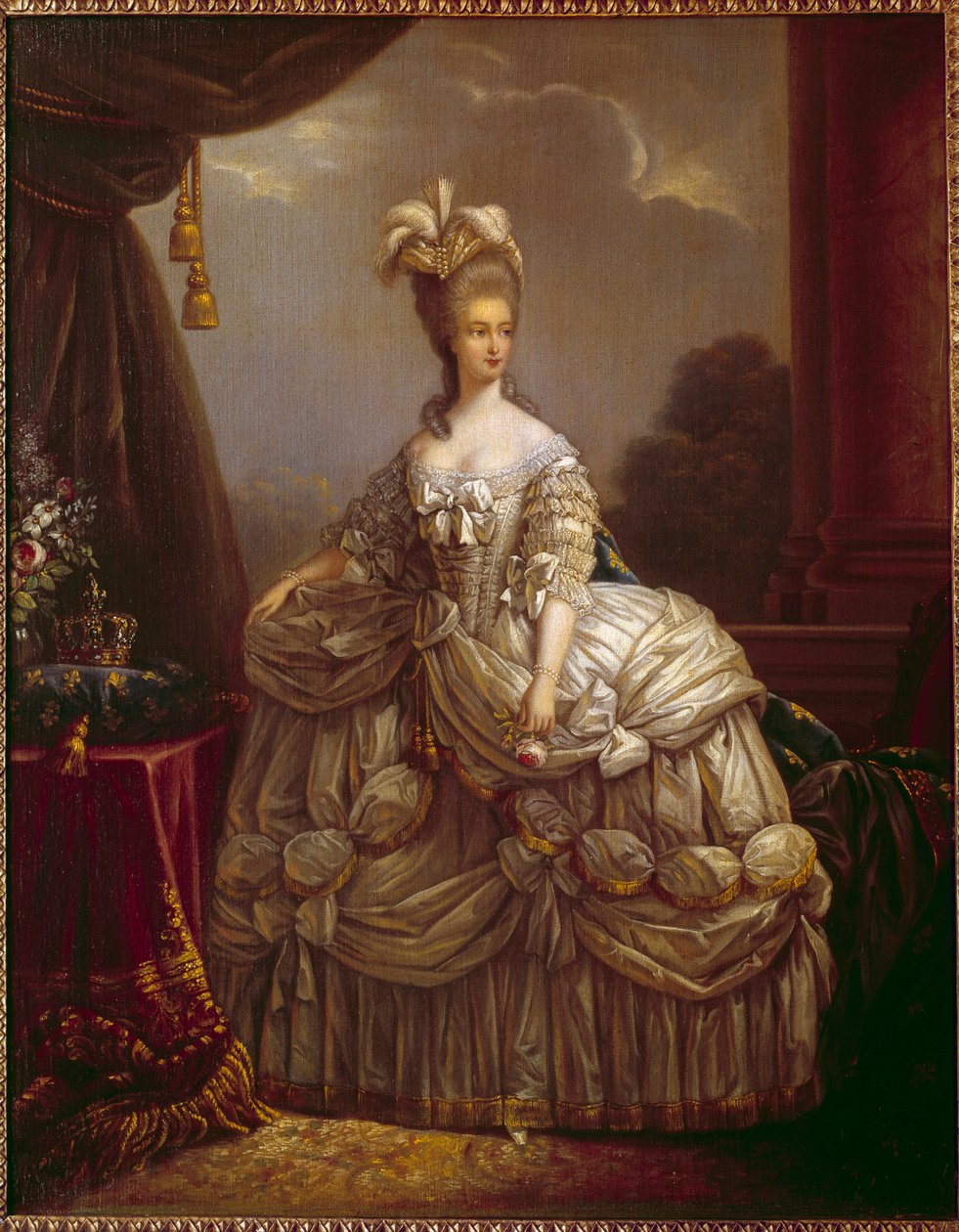 Lorraine Habsburgin muotokuva Marie Antoinettesta (1755-1793) Ranskan kuningatar Marie Elisabeth:n maalaus Louise Vigee Le brun (tai Vigee-Lebrun tai Vigee Lebrun) (1755-1842) 1700-luvun Compiegne, musee national du chateau tekijältä Elisabeth Louise Vigee Lebrun