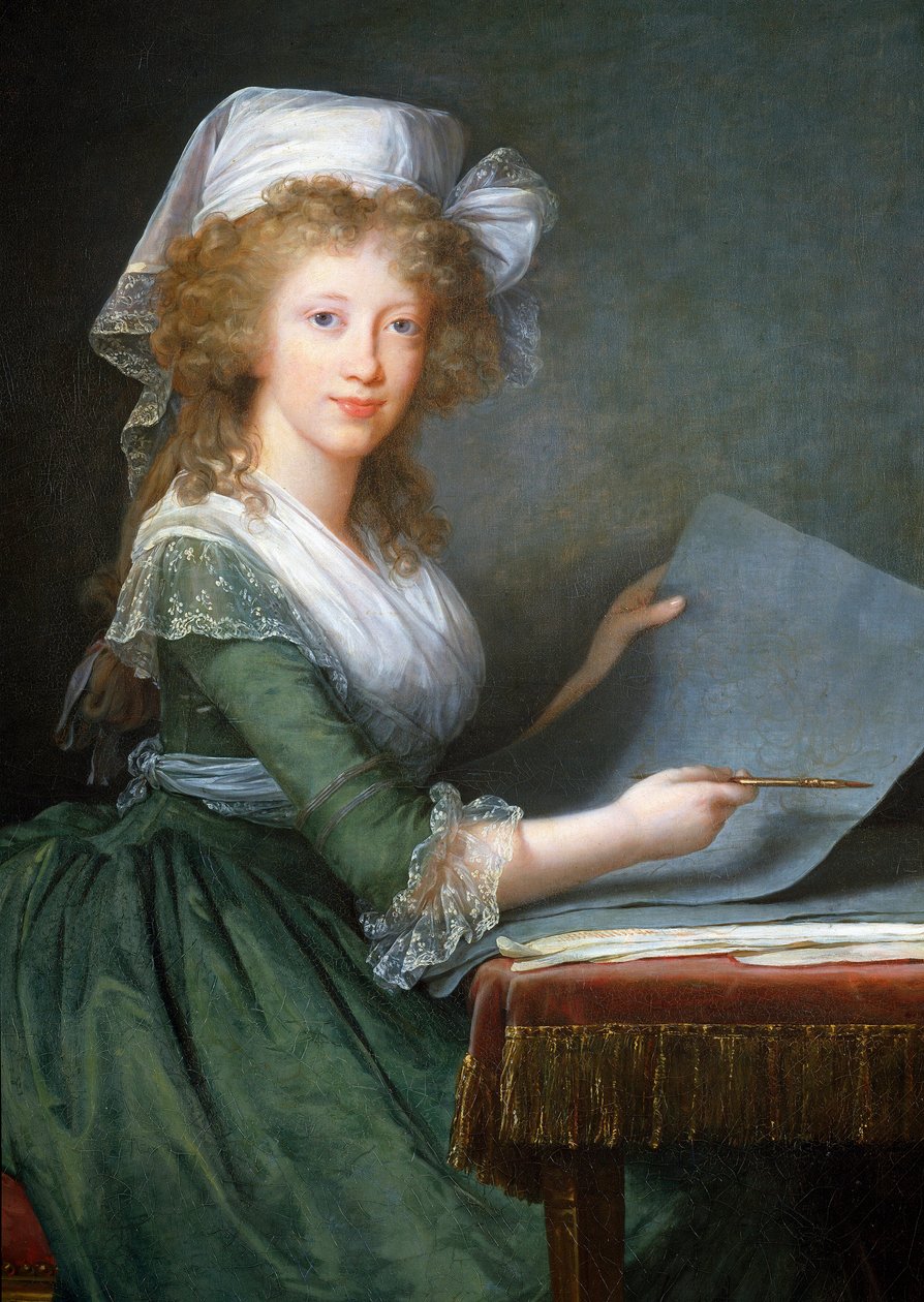 Muotokuva Marie Louisesta kahdesta Sisiliasta (tai Bourbon-Sisiliasta tai Bourbon Sisiliasta) (1773-1802), Toscanan suurherttuan Ferdinand III:n vaimosta Marie Elisabeth Louise Vigee Le brunin (tai Vigee-Lebrunin tai Vigee Lebrunin) maalaus ( 1755-1842) Yk tekijältä Elisabeth Louise Vigee Lebrun