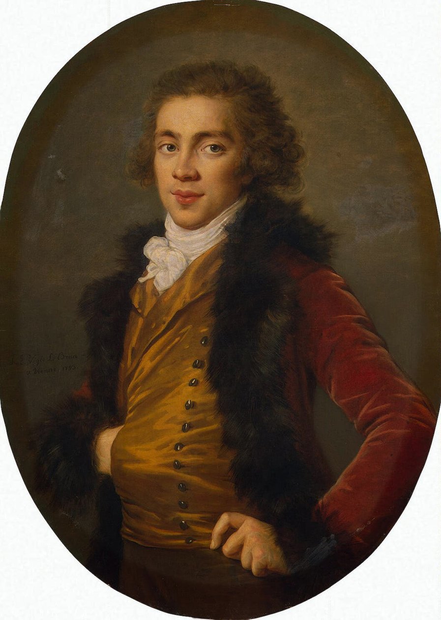 Prinssi Grigori Aleksandrovitš Stroganovin muotokuva 1770-1857, 1793 tekijältä Elisabeth Louise Vigee Lebrun