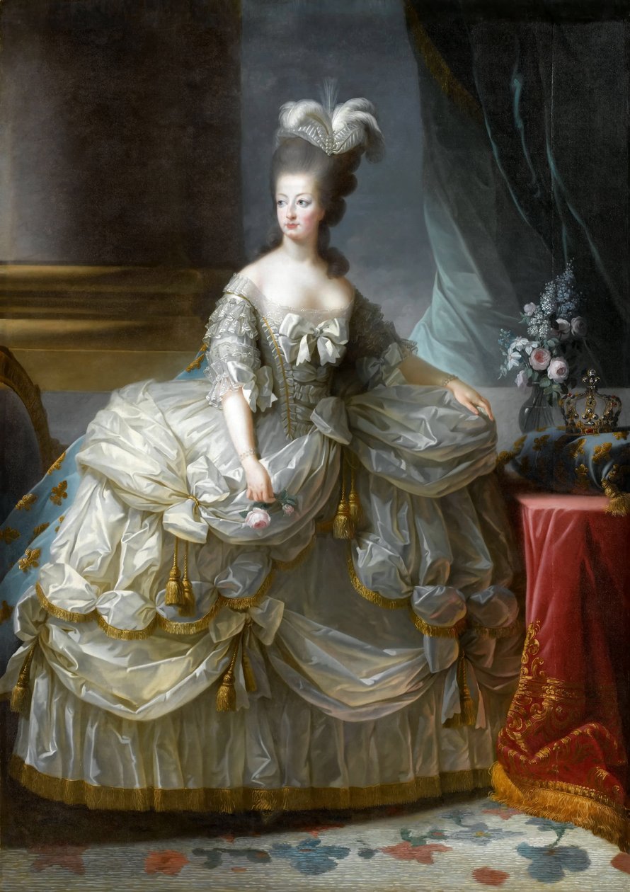 Muotokuva Ranskan kuningatar Marie Antoinettesta 1755-1793 tekijältä Elisabeth Louise Vigee Lebrun