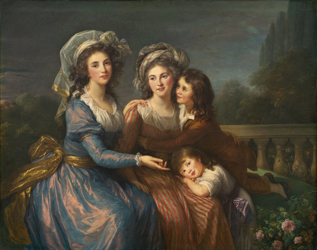Markiisi de Pezay ja markiisitar de Rougé poikiensa Alexisin ja Adrienin kanssa, 1787. tekijältä Elisabeth Louise Vigee Lebrun