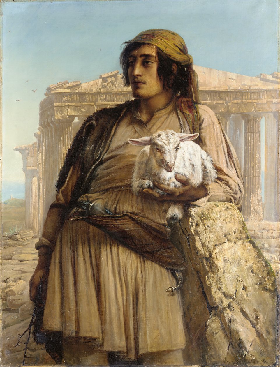Paimenpoika seisoo Parthenonin edessä tekijältä Elisabeth Maria Anna Jerichau Baumann