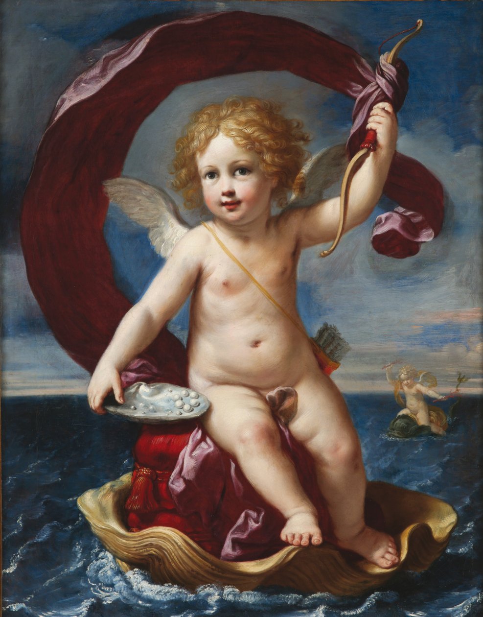 Amor voitti merellä Amorino Medici, 1661. tekijältä Elisabetta Sirani