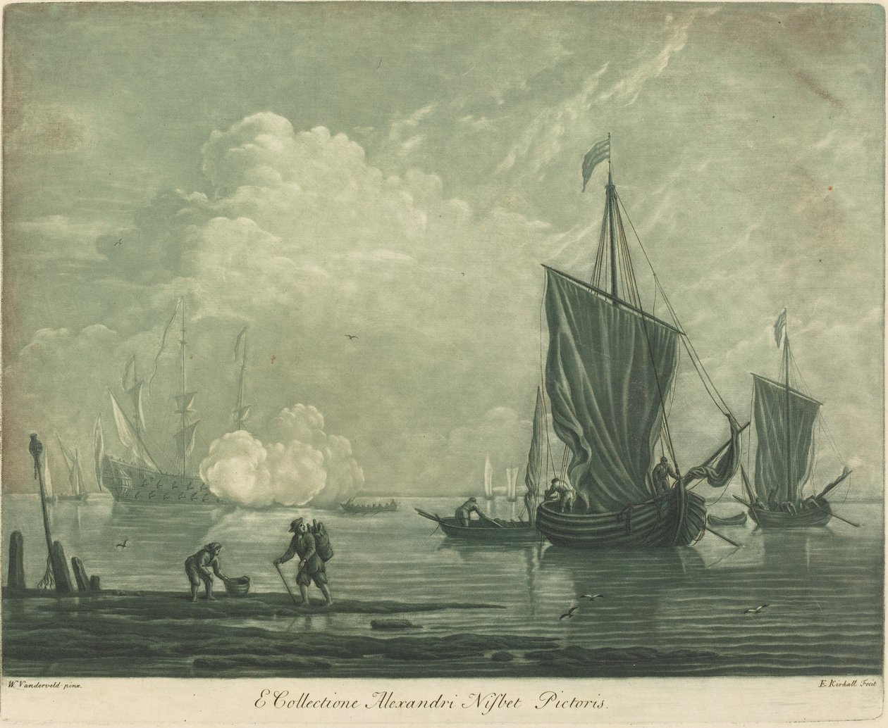Lähetyskohtaus Alexander Nisbitin kokoelmasta tekijältä Elisha Kirkall after Willem van de Velde the Elder