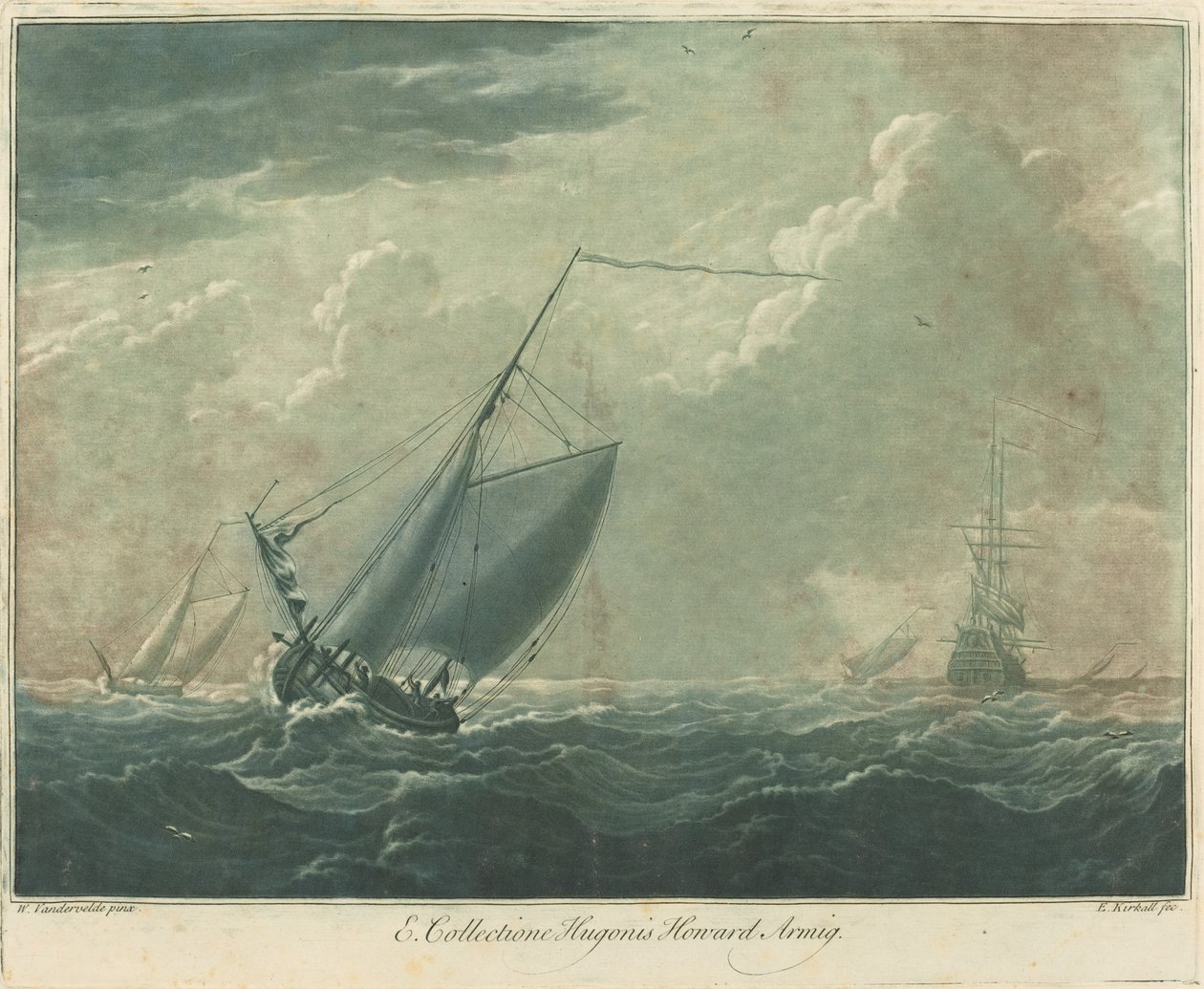 Lähetyskohtaus Hugo Howardin kokoelmasta tekijältä Elisha Kirkall after Willem van de Velde the Elder