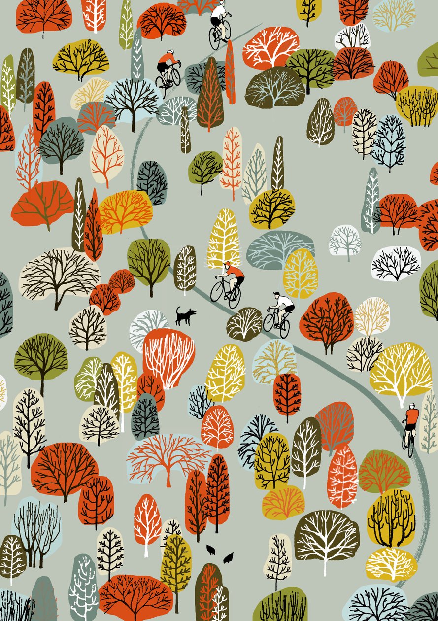 Ylämäkeä, 2012 (silkkipainatus) tekijältä Eliza Southwood