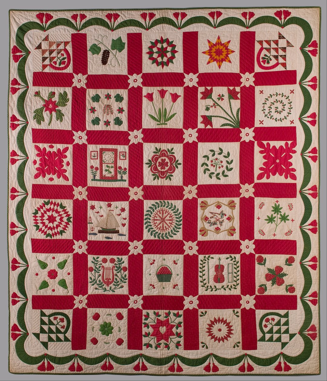 Albumi Quilt tekijältä Elizabeth Sanford Jennings Hopkins