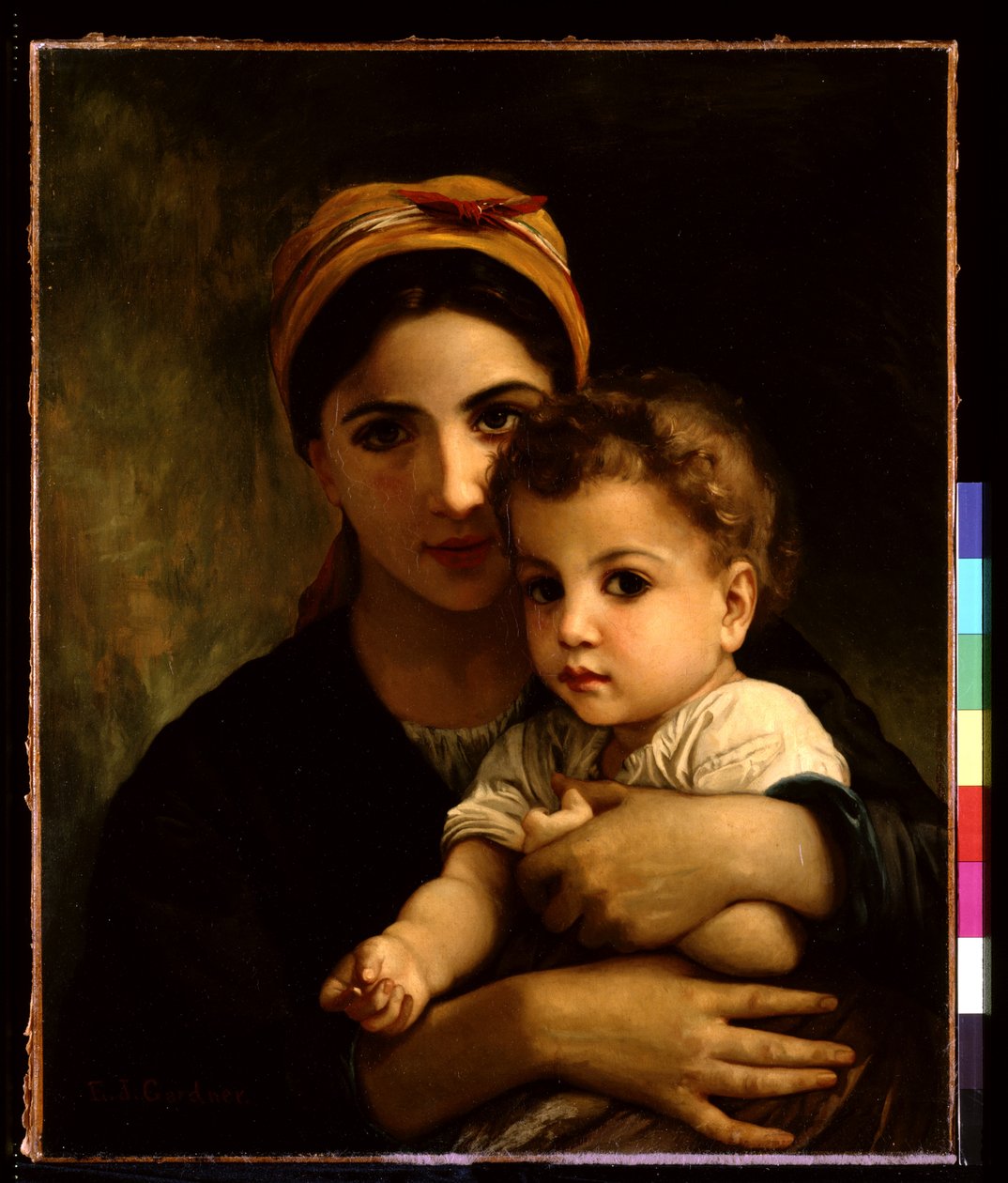 Nuori tyttö lapsen kanssa (öljy kankaalle) tekijältä Elizabeth Jane Gardner Bouguereau