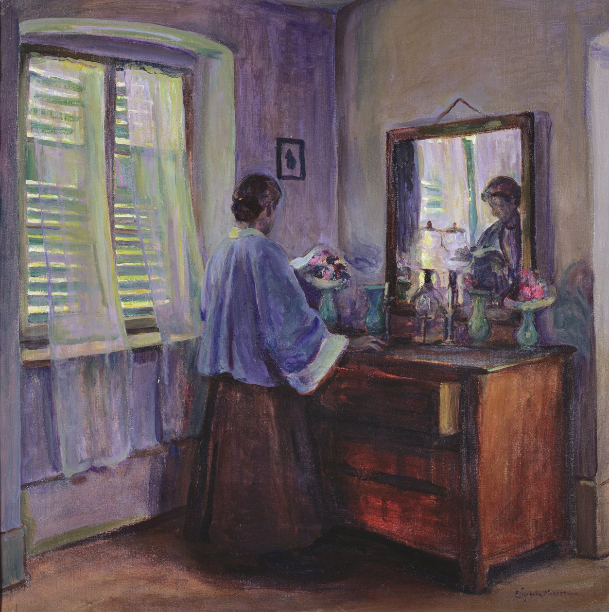 Suljetut ikkunaluukut (öljy kankaalle) tekijältä Elizabeth Nourse
