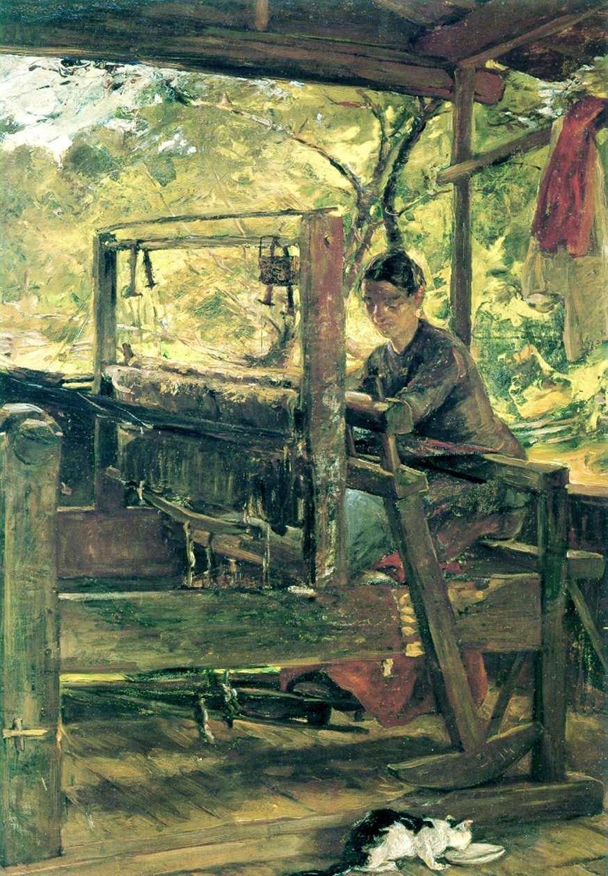 The Weaver, Tennessee, n. 1885 (öljy kankaalle) tekijältä Elizabeth Nourse